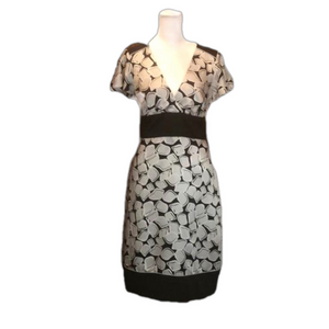 MAX & CLEO Adorable Black & Gray Print Dress Size 6